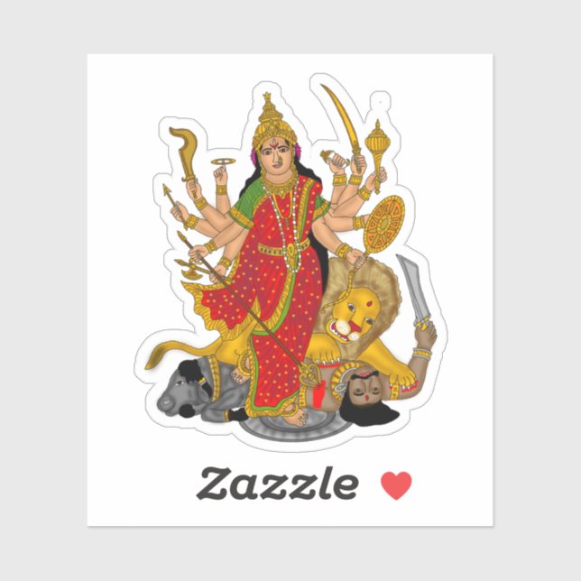 Goddess Durga Sticker (Feuille)