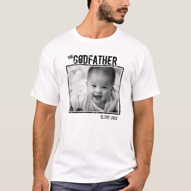 Godfather Photo personnalisée et nom T-shirt (Devant)