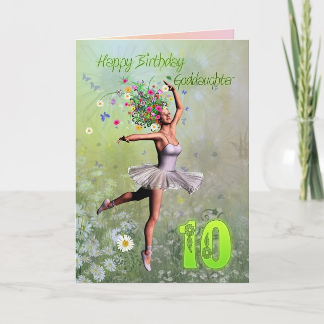 Godgirl age 10, carte d'anniversaire fée fée (Devant)