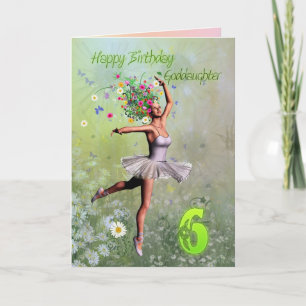Godgirl age 6, fleur carte d'anniversaire fée