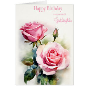 Godgirl Anniversaire Rose peinte aquarelle