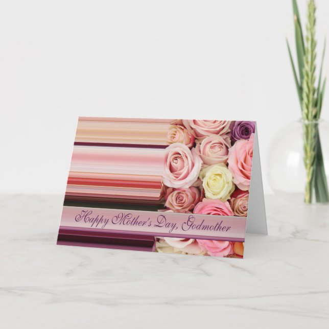 Godmère Bonne carte rose de fête des mères (Devant)