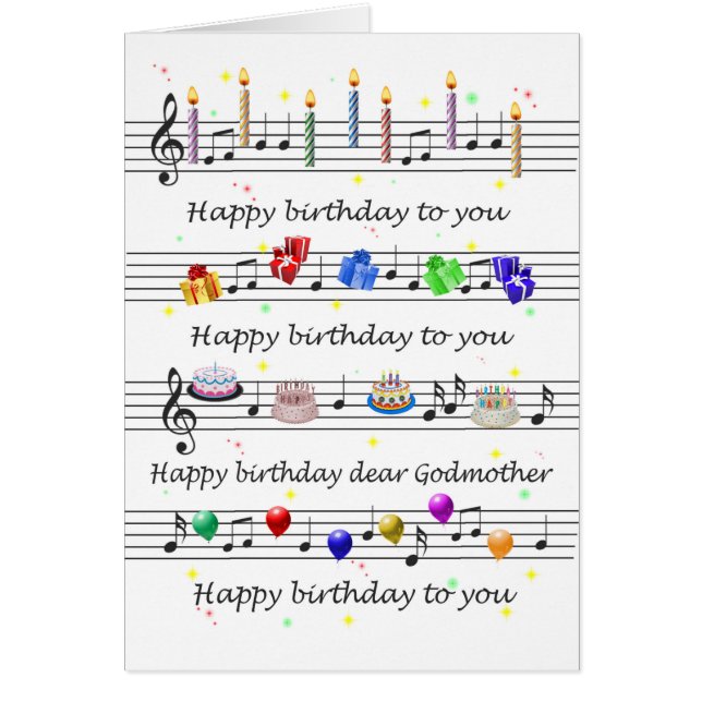 Godmother Funny Happy Birthday Song Sheet Music (Devant)