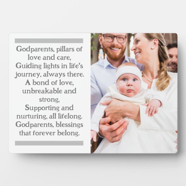 Godparents et Godchild Plaque personnalisée avec l (Devant)