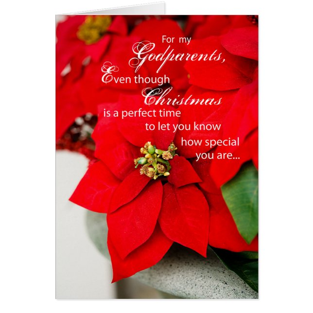 Godparents Poinsettia Joyeuses Fêtes (Devant)