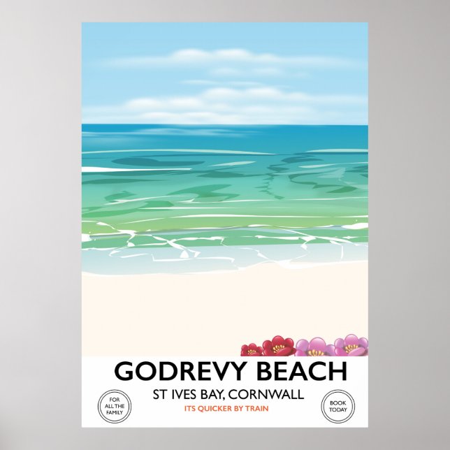 Godrevy Beach St Ives Bay, Cornouailles poster voy (Devant)