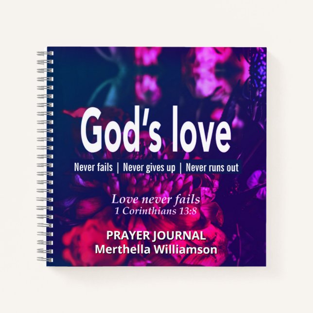 GODS LOVE Journal de prière florale personnalisée (Devant)