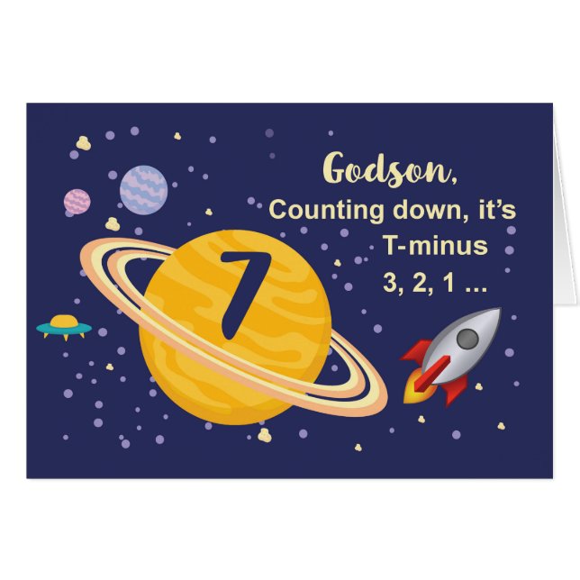 Godson 7e Planètes d'anniversaire dans l'espace ex (Devant horizontal)