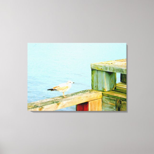 goéland sur toile enveloppée du quai (Recto)