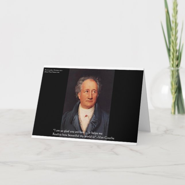 Goethe "Beautiful World" Citation Cartes Cadeaux E (Devant)