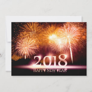 Gold 2018 Joyeuse carte de feu d'artifice du Nouve