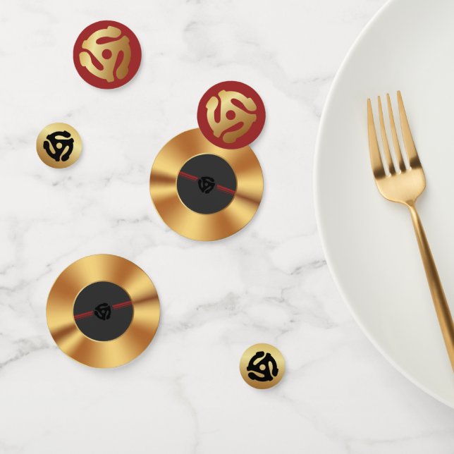 Gold 45 RPM Vinyl Record Confetti - Retro Music Pa (Groupe)