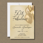 Gold 50th and Fabulous 50th Birthday Invitation<br><div class="desc">Gold 50th and Fabulous 50th Birthday Invitation pour votre grand jour.</div>