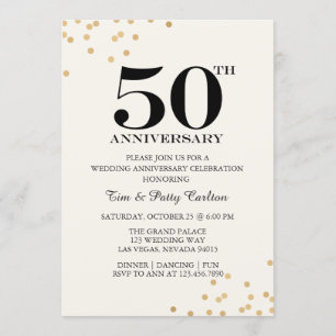 Gold 50th Mariage Anniversary Party invitation