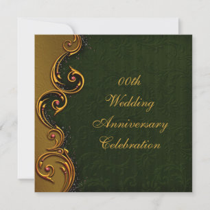 Gold 50th Mariage Anniversary Party Invitation