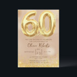 Gold 60th Birthday Invitation<br><div class="desc">Surprise 60e Anniversaire Invitation pour Femmes,  Elegant Faux parties scintillant d'or tout le texte est ajustable et facile à changer pour vos besoins de fête.</div>