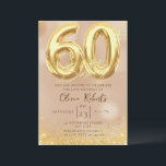 Gold 60th Birthday Invitation<br><div class="desc">Surprise 60e Anniversaire Invitation pour Femmes,  Elegant Faux parties scintillant d'or tout le texte est ajustable et facile à changer pour vos besoins de fête.</div>