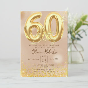 Gold 60th Birthday Invitation