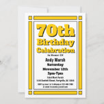 Gold 70th Birthday Invitation<br><div class="desc">Envoyez des invitations à une célébration de 70e anniversaire avec cette Gold 70e Anniversaire Carte postale Invitation. Il peut être customisé avec vos informations personnelles.</div>