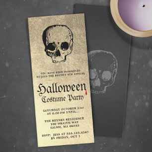 Gold Adulte Halloween Party Peau Invitation
