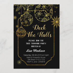 Gold and Black Deck Invitation du Halls Party