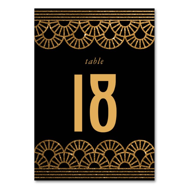 Gold Art Déco Gatsby Thématique Numéro de table (Par défaut)