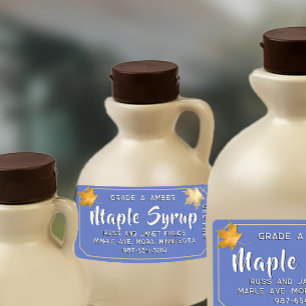 Gold Automne laisse sirop d'érable sur Étiquette b