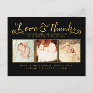 Gold Baby Faire-part de naissance Sip & Voir carte