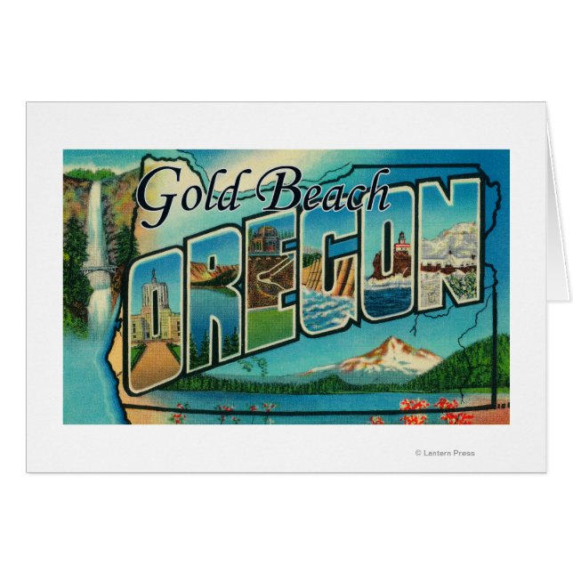 Gold Beach, Oregon - Grandes Scènes de lettres (Devant horizontal)