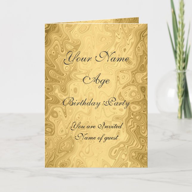 Gold Birthday Party Invitation Tous les anniversai (Devant)