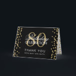 Gold Black 80th Birthday Merci Parties scintillant<br><div class="desc">Elégant 80e anniversaire de la fête Gold Faux Parties scintillant Confetti modèle noir. Facile à utiliser et facile à personnaliser. Commandez aujourd'hui !</div>