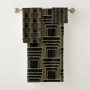 Gold Black Art Déco Géométrique Sleek Retro Glam