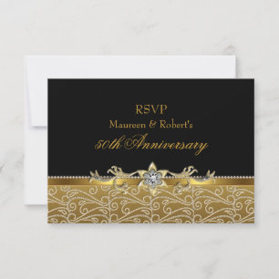 Gold & Black Diamond 50e anniversaire RSVP