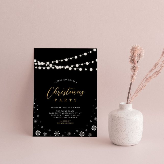 Gold & Black | Guirlande Lumineuse Invitation pour (Créateur téléchargé)