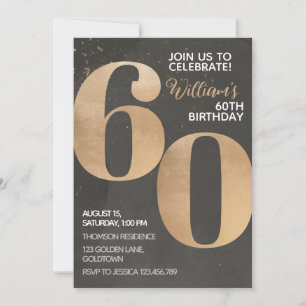 Gold Black Invitation de 60e anniversaire