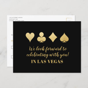 Gold Black Las Vegas Wedding Carte de réponse RSVP