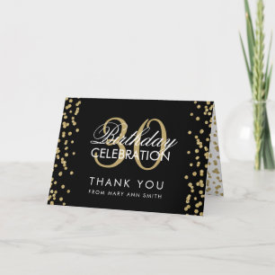 Gold Black Merci 30e anniversaire Confetti