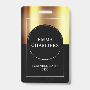 Gold Black Metallic Nom commercial Titre Badge