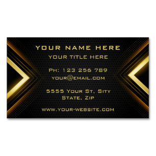 Gold Black Modern Design Magnet Carte de visite