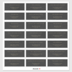 Gold & Black Velvet Imitation Étiquettes de adress