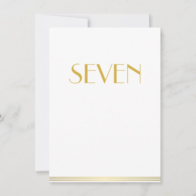 Gold Blanc Grand Gatsby Mariage Cartes de table Se (Devant)