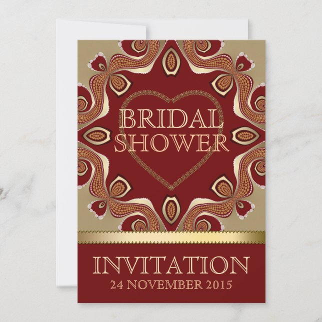 Gold Bohemian Earth Love Bridal Shower Invitations (Devant)