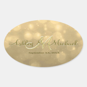 Gold Bokeh   Sticker Monogram Mariage