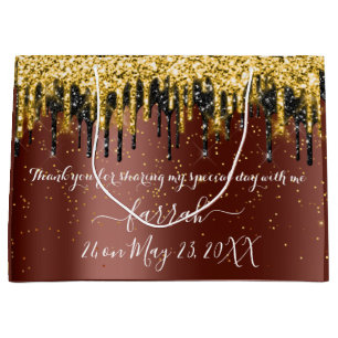 Gold Brown Black Drips Favoriser Grand Cadeau Sac