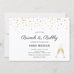 Gold Brunch et Bubbly invitation à la douche nupti
