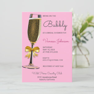 Gold Bubbly Invitation de douche nuptiale