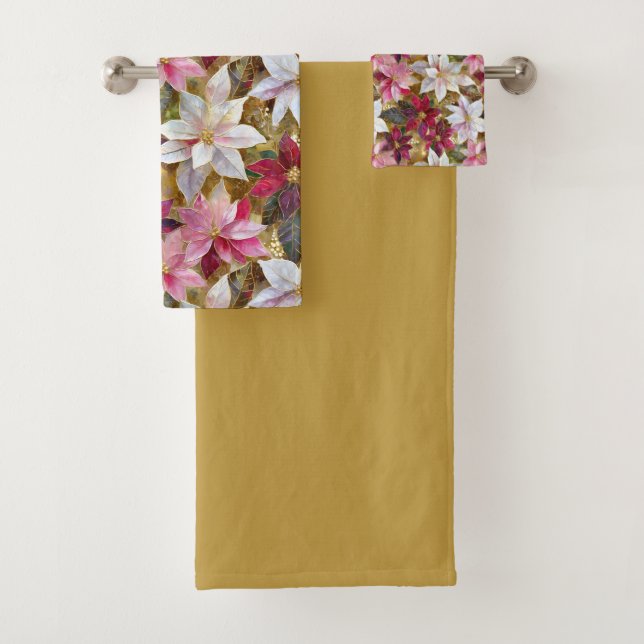 Gold Burgundy Bronze rose Rouge blanc Poinsettia (En situation)