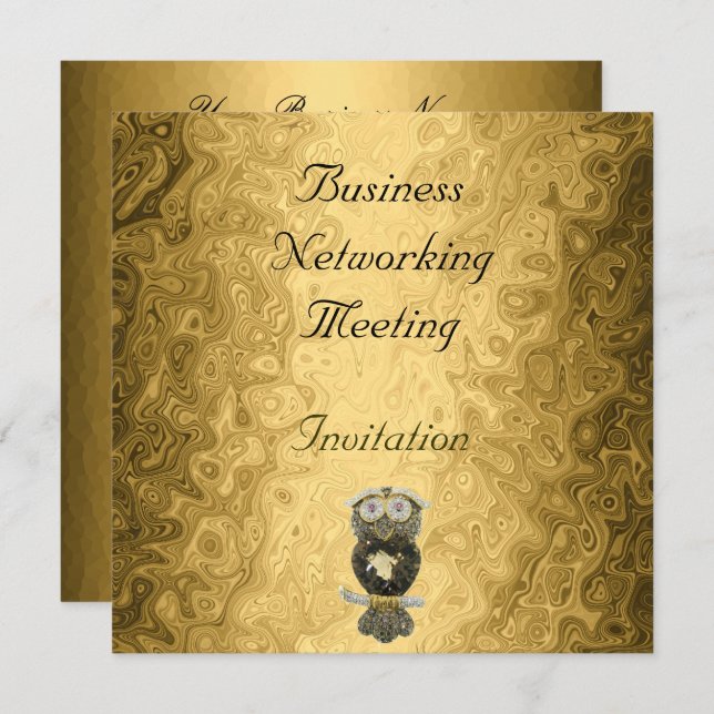 Gold Business Meeting Invitation Change Logo (Devant / Derrière)
