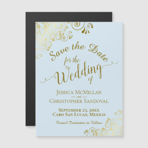 Gold Calligraphie Poudre Bleu Enregistrer l'aimant