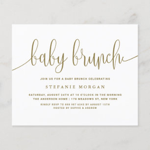 Gold Calligraphy Baby Brunch Invitation